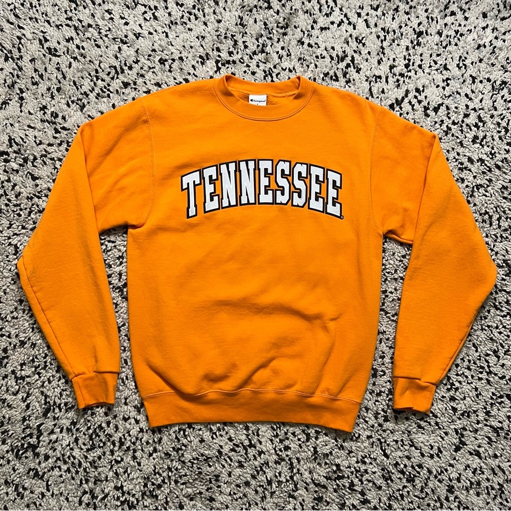 Champion Mens University of Tennessee Crewneck Spellout Sweatshirt Orange Small